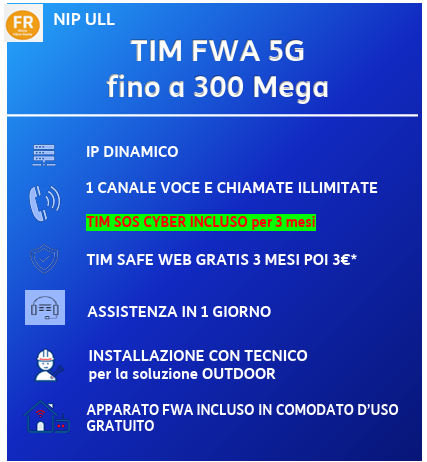 TIM FWA 5g fino a 300 Mega
